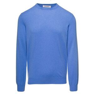 Gaudenzi Men Cerulean Crewneck Sweater In Cashmere Man Gaudenzi